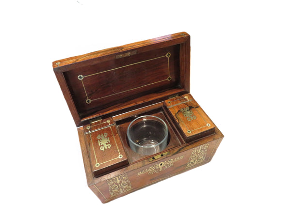 Antique Regency Rosewood Tea Caddy c1820