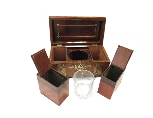 Antique Regency Rosewood Tea Caddy c1820