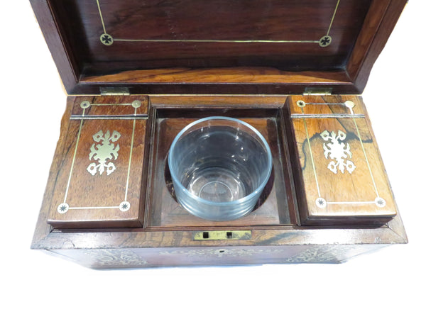 Antique Regency Rosewood Tea Caddy c1820