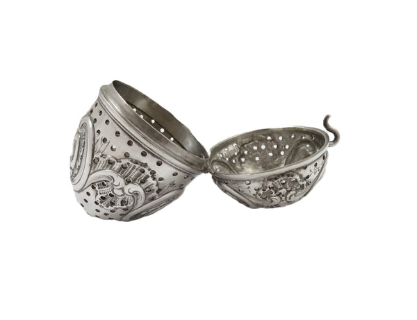 Antique Victorian Sterling Silver Tea Infuser 1895