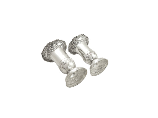 Pair of Antique Victorian Sterling Silver 'Elephant' Vases 1897