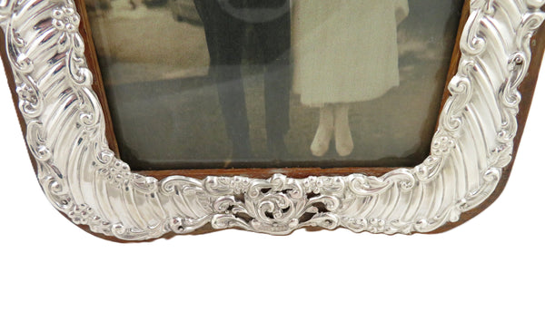Antique Edwardian Sterling Silver 8" Photo Frame 1902