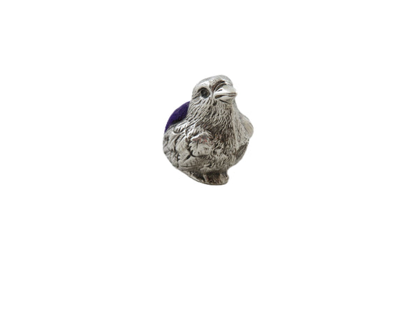 Antique Edwardian Sterling Silver Chick Pin Cushion 1905