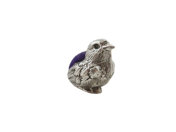 Antique Edwardian Sterling Silver Chick Pin Cushion 1905