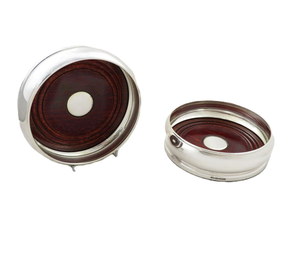Pair of Vintage Sterling Silver Wine/Champagne Coasters 2003