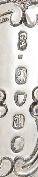 Pair of Antique Victorian Sterling Silver Berry Spoons in Case 1855