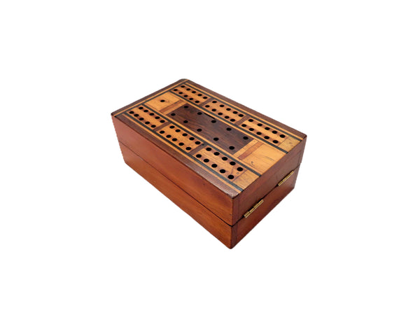 Antique Victorian Inlaid Cribbage Box c1880