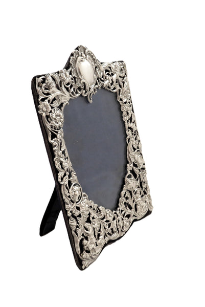 Antique Victorian Sterling Silver 'Heart' Photo Frame 1895