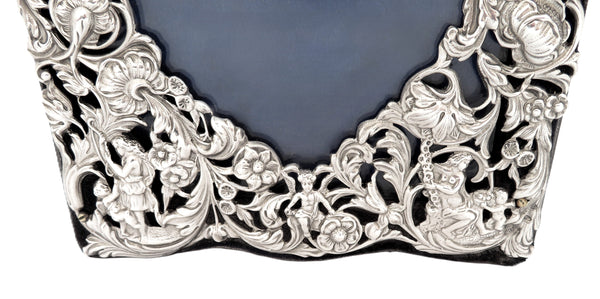 Antique Victorian Sterling Silver 'Heart' Photo Frame 1895