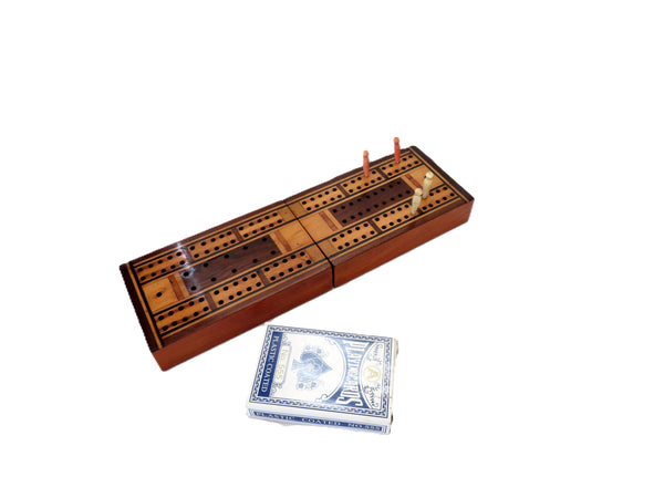 Antique Victorian Inlaid Cribbage Box c1880