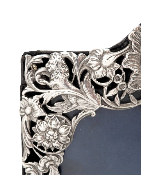 Antique Victorian Sterling Silver 'Heart' Photo Frame 1895