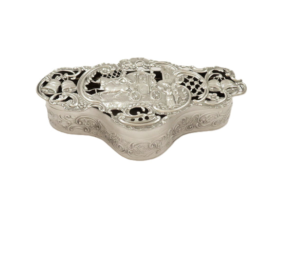 Antique Edwardian Sterling Silver Wedding / Marriage Box 1903