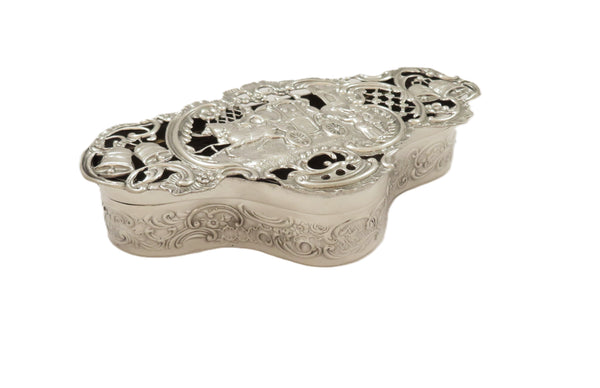 Antique Edwardian Sterling Silver Wedding / Marriage Box 1903