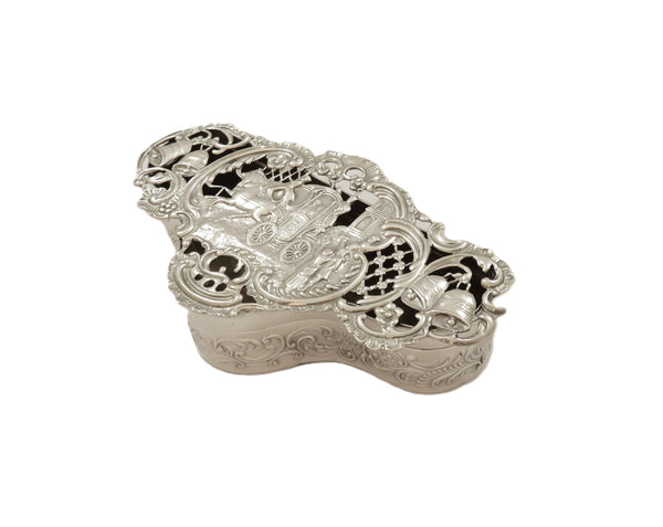 Antique Edwardian Sterling Silver Wedding / Marriage Box 1903