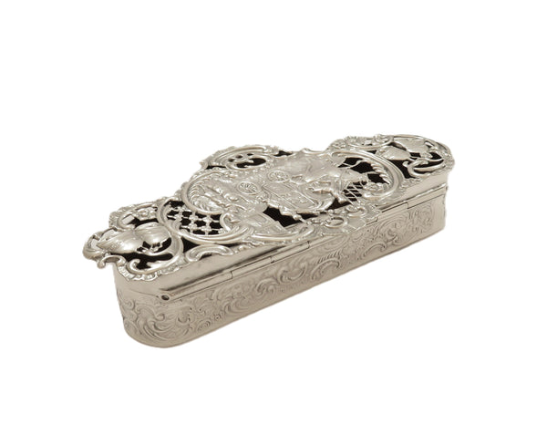Antique Edwardian Sterling Silver Wedding / Marriage Box 1903