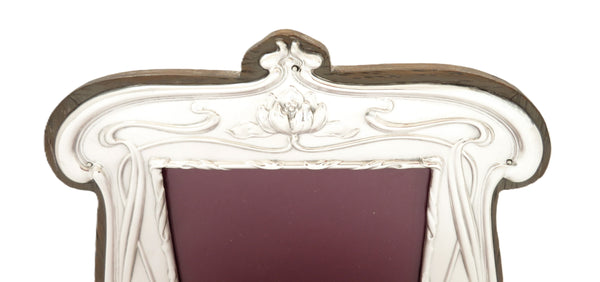 Antique Art Nouveau Sterling Silver 'Kingfisher' Photo Frame 1905