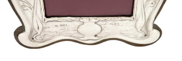 Antique Art Nouveau Sterling Silver 'Kingfisher' Photo Frame 1905