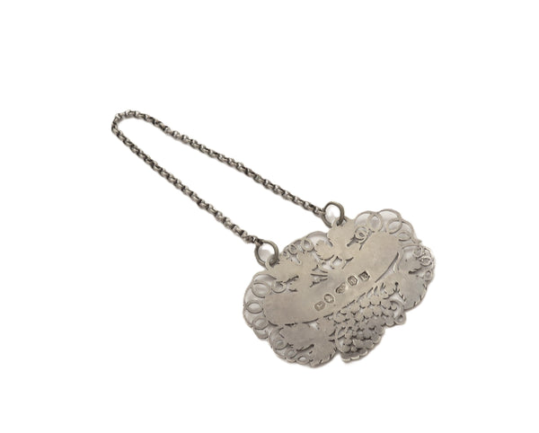 Antique Georgian Sterling Silver 'Port' Label 1825