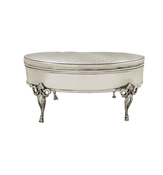 Antique George V Sterling Silver 6" Trinket Box on Legs 1911