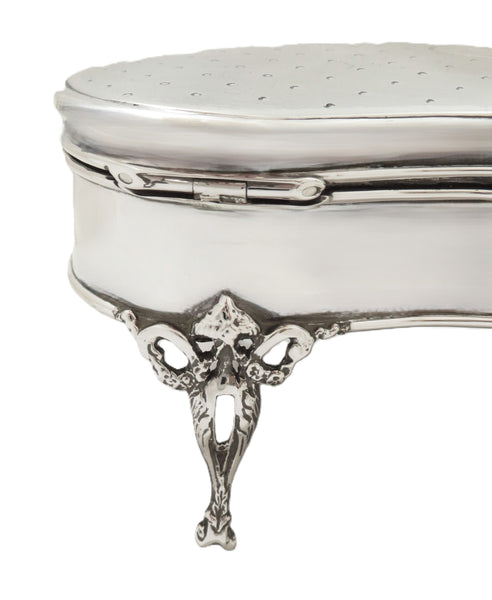 Antique George V Sterling Silver 6" Trinket Box on Legs 1911