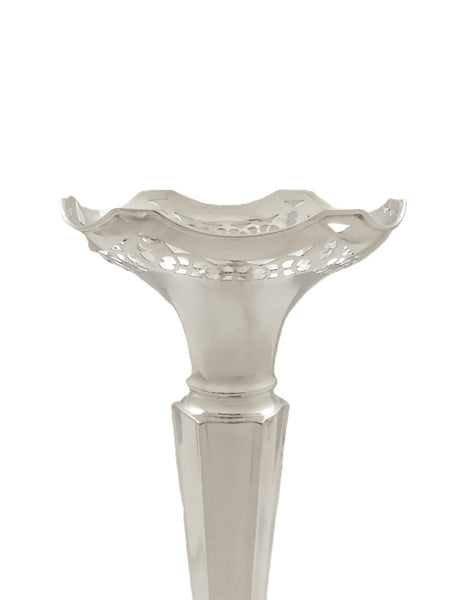 Pair of Antique George V Sterling Silver 7" Vases 1920