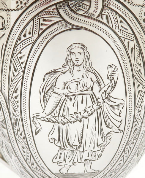 Antique Victorian Sterling Silver Christening Mug - 1869 - Goddess Engravings