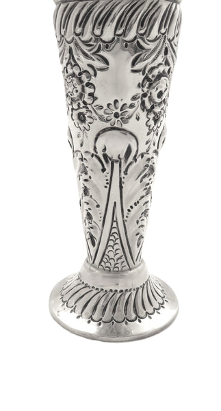 Pair of Antique Edwardian Sterling Silver Vases in Case 1901