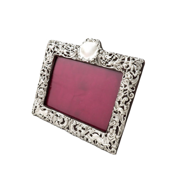Antique Edwardian Sterling Silver Landscape Photo Frame 1901