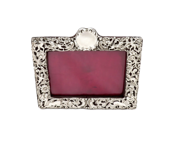 Antique Edwardian Sterling Silver Landscape Photo Frame 1901