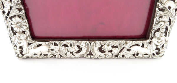 Antique Edwardian Sterling Silver Landscape Photo Frame 1901