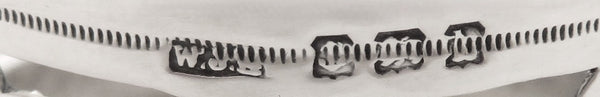 Pair of Antique Edwardian Sterling Silver Napkin Rings in Case 1907
