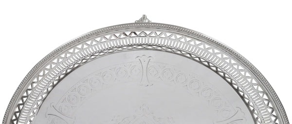 Antique Victorian Silver Plated 12" Tray / Salver c1880