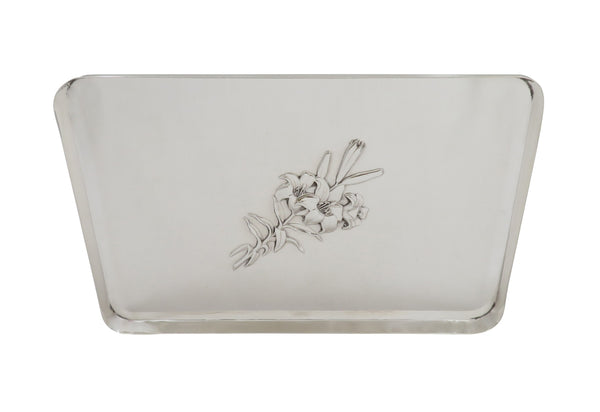 Antique Edwardian Sterling Silver Dressing Tray with Flowers 1907