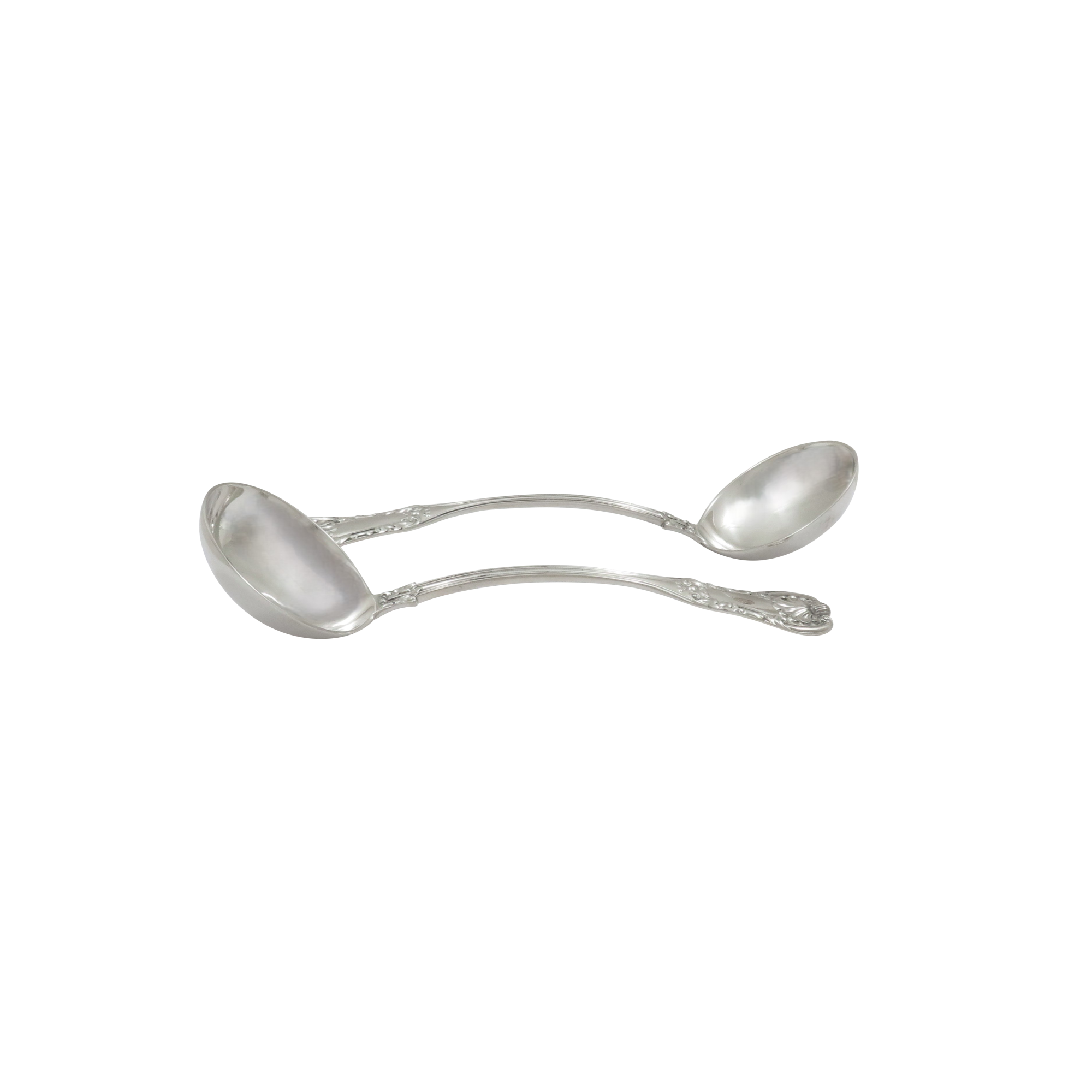 Pair of Antique Georgian Scottish Sterling Silver Sauce Ladles 1823
