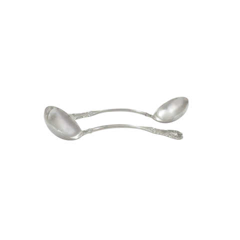 Pair of Antique Georgian Scottish Sterling Silver Sauce Ladles 1823