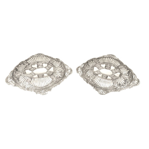 Pair of Antique Edwardian Sterling Silver Dishes / Bowls 1904