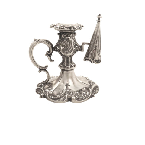 Antique Early Victorian Sterling Silver Chamberstick 1845