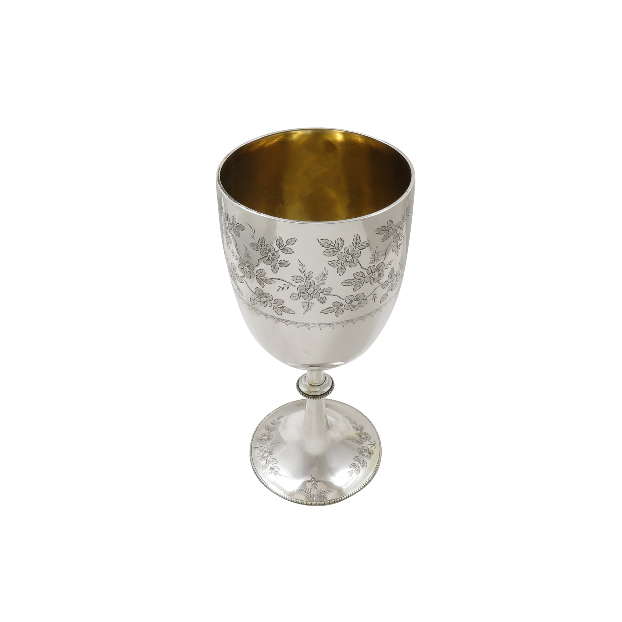 Antique Victorian Sterling Silver 8 1/2" Wine Goblet 1884