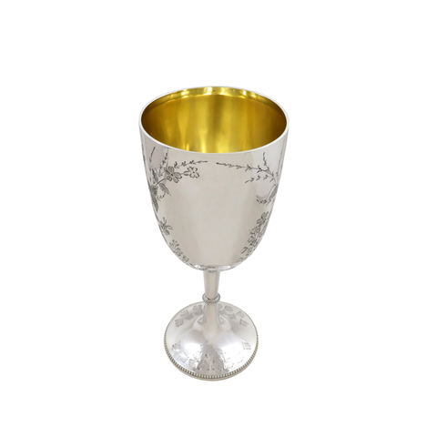 Antique Victorian Sterling Silver 9" Wine Goblet 1893
