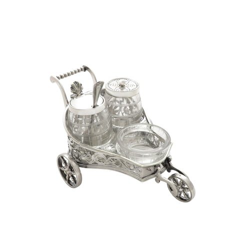 Antique Victorian Silver Plated Novelty Cruet Set c1870