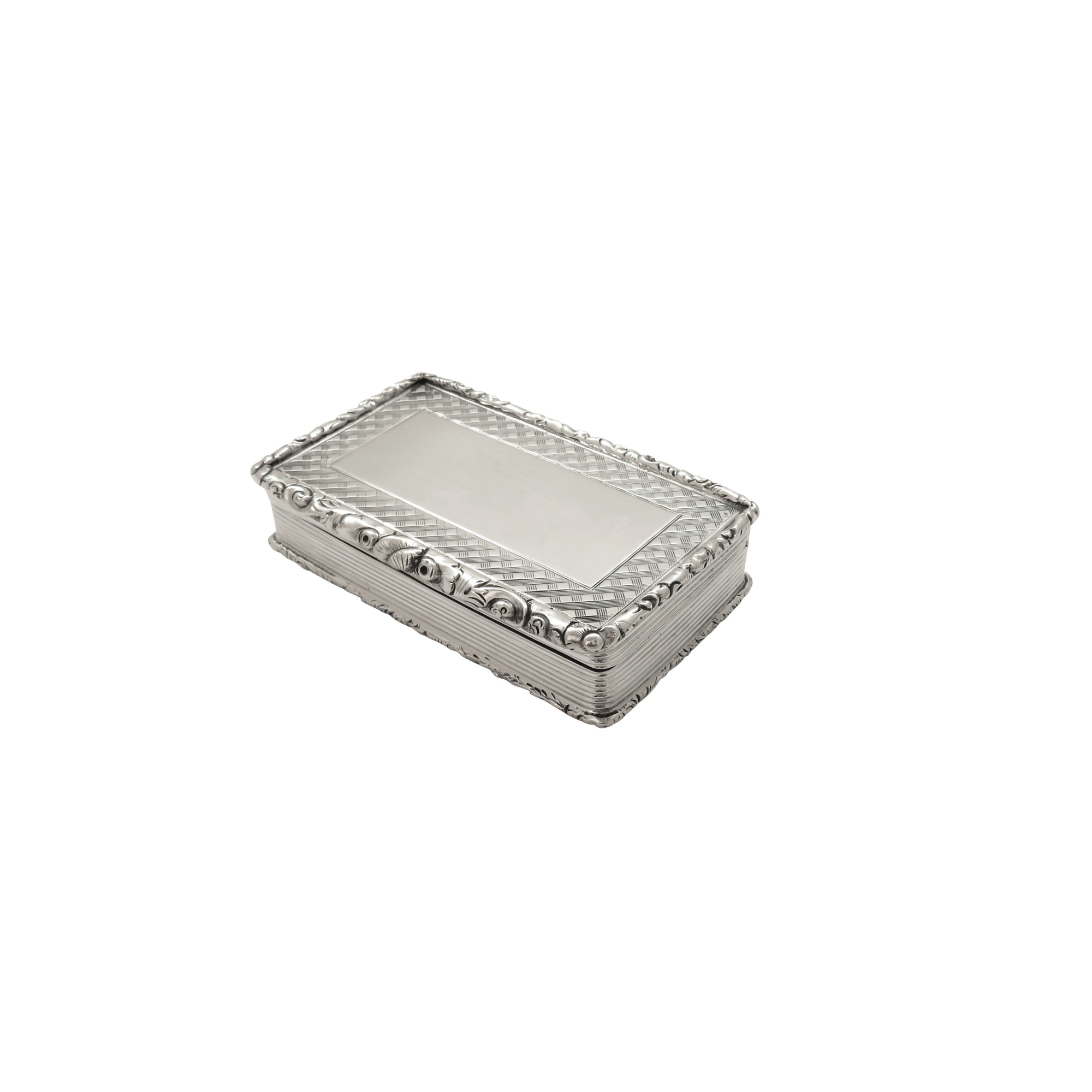 Antique Early Victorian Sterling Silver Snuff Box 1843