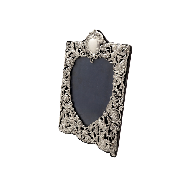Antique Victorian Sterling Silver 'Heart' Photo Frame 1895
