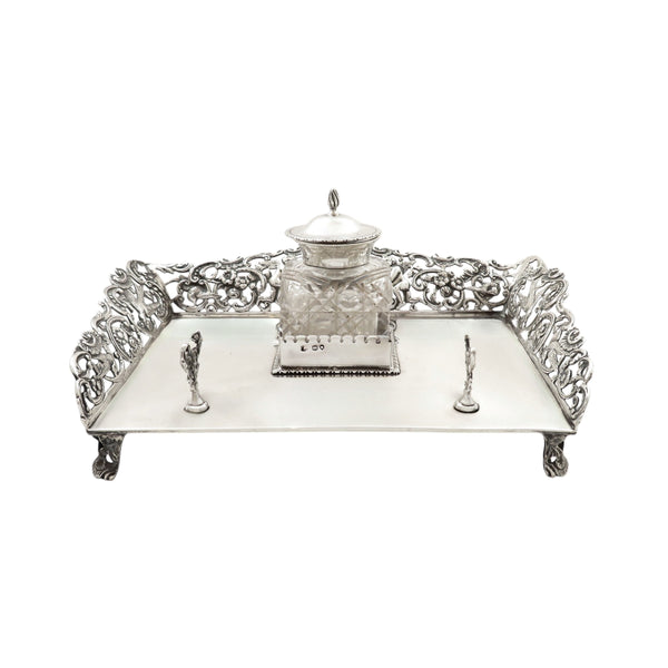 Antique Victorian Sterling Silver Inkstand 1894