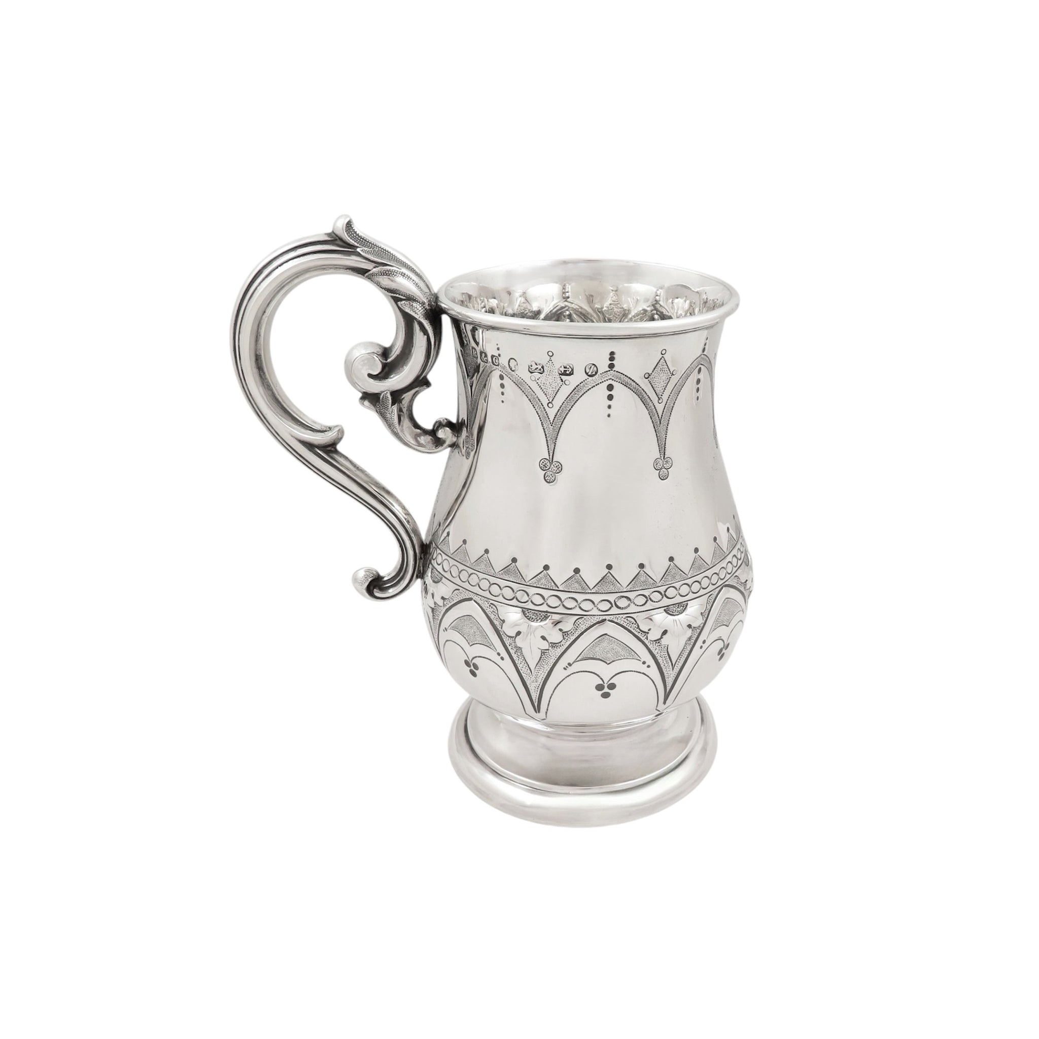 Antique Victorian Sterling Silver Pint Mug / Tankard 1874