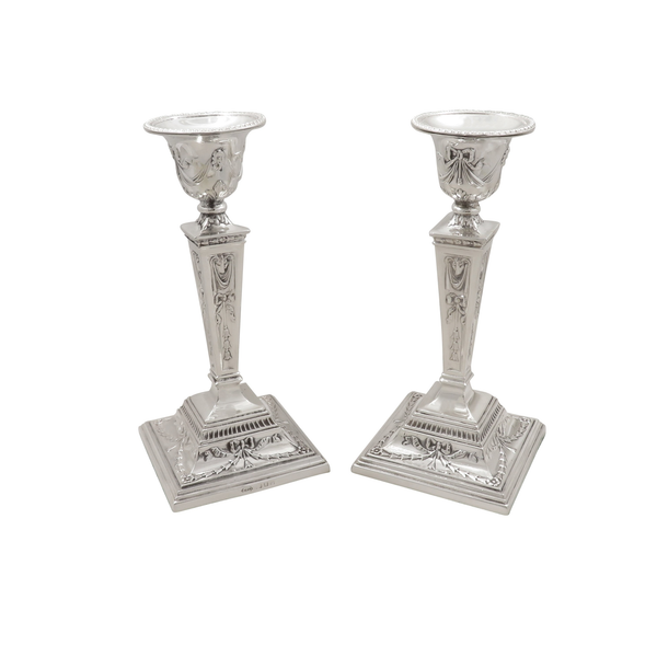 Pair of Vintage Sterling Silver 'Rams Heads' 8" Candlesticks 1972