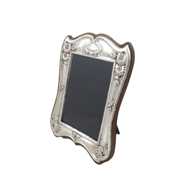 Antique Art Nouveau Sterling Silver Photo Frame 1908