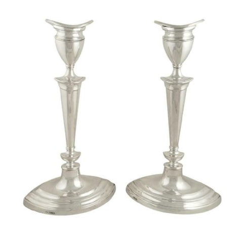 Pair of Antique George V Sterling Silver 9 1/2" Candlesticks 1915