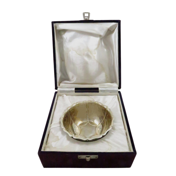 Antique Edwardian Sterling Silver 'Masonic' Bowl in Case 1907