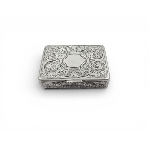 Antique Victorian Sterling Silver Snuff / Pill Box 1860