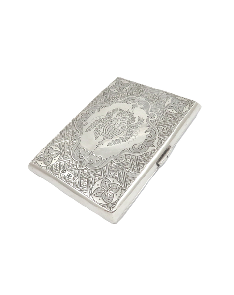 Antique Victorian Sterling Silver Card Case / Aide Memoire 1876